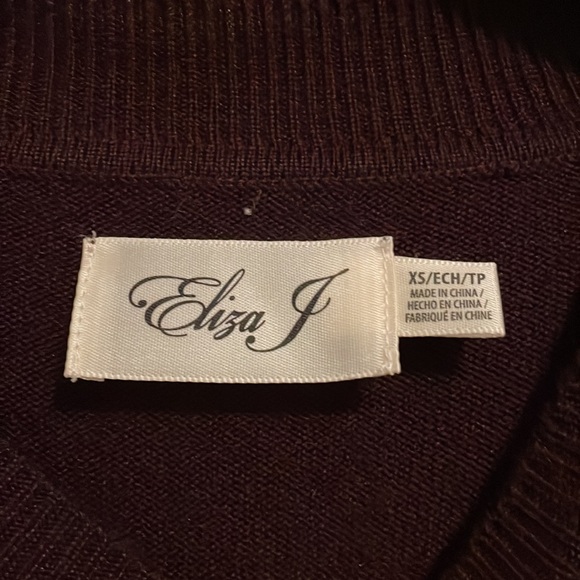 Burgundy Eliza J Knit Bell Sleeve Sweater Dress - Picture 6 of 7